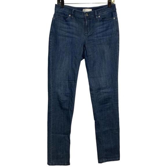 J. Jill Denim Women's Authentic Fit Low Rise Slim Leg Blue Skinny Jeans 4 Tall - Picture 1 of 8
